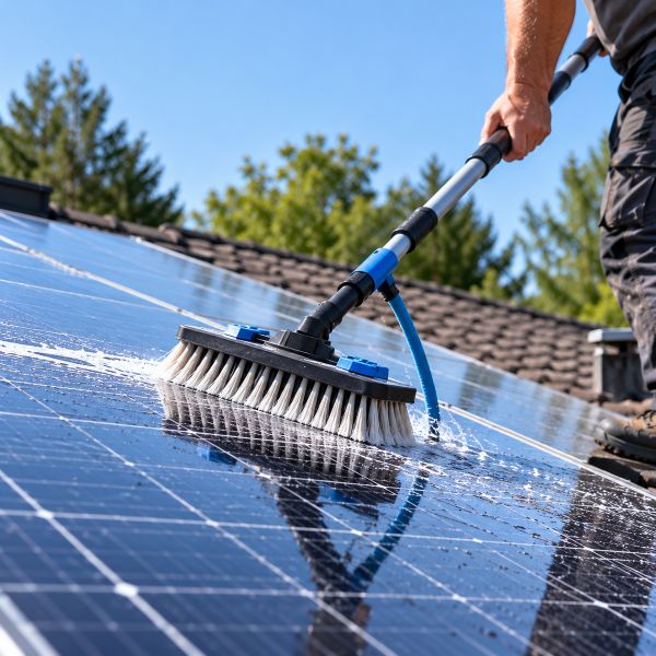 nettoyage panneaux solaires sur toit