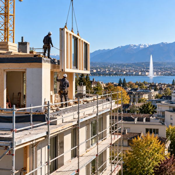 chantier immobilier en cours � Geneve