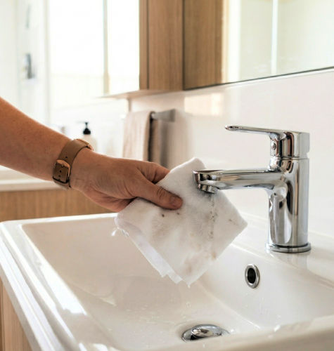 Le nettoyage furtif avec la lingette � port�e de main