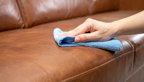 passer la microfibre sur un canape cuir