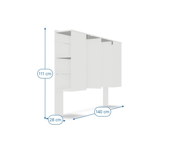 Vue 3D de la tete de lit Brimnes 